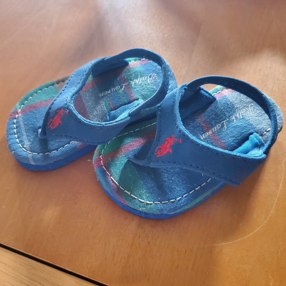 Ralph Lauren infant flip flops size 0-3 months